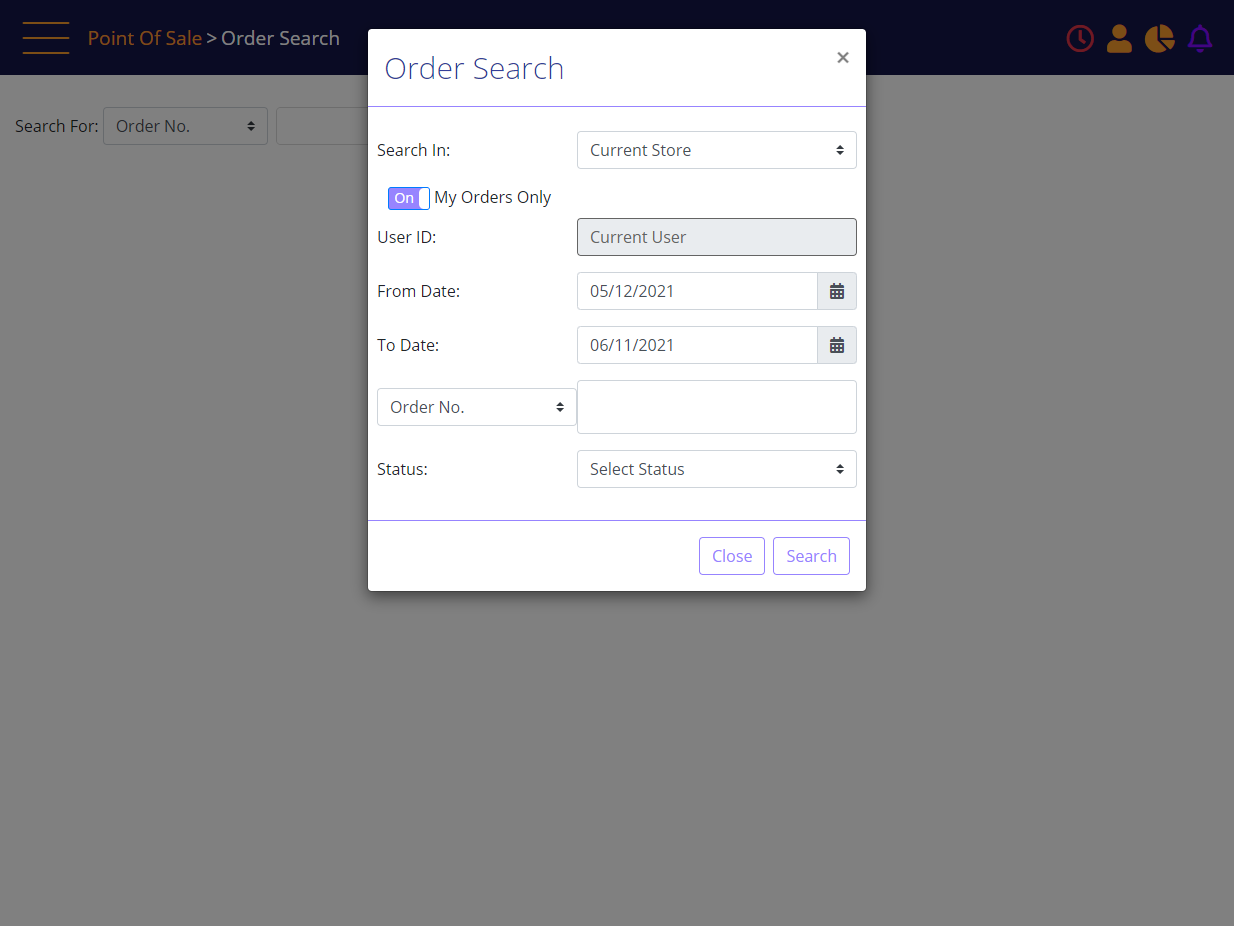 Advanced order search