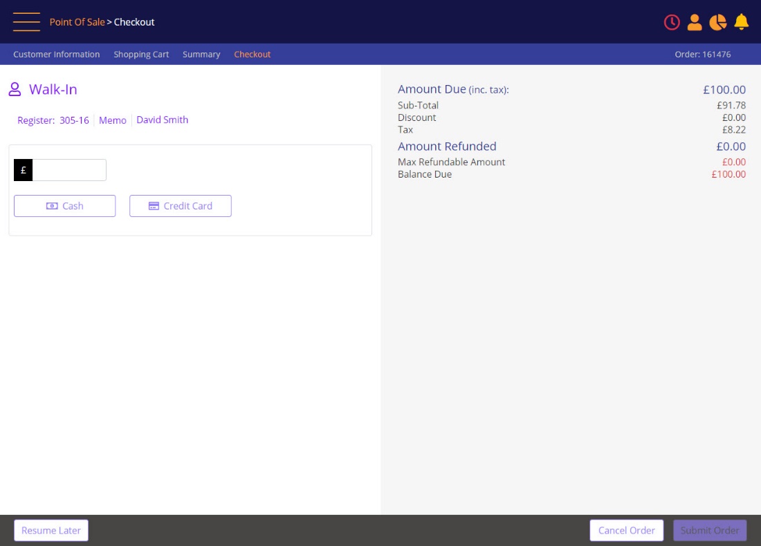 mPOS checkout - capturing payments