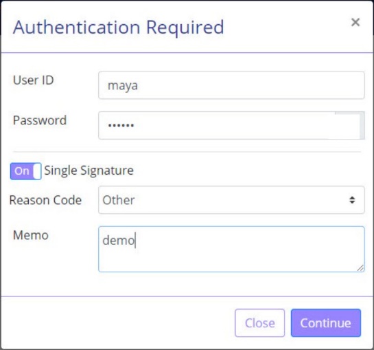 Authentication prompt