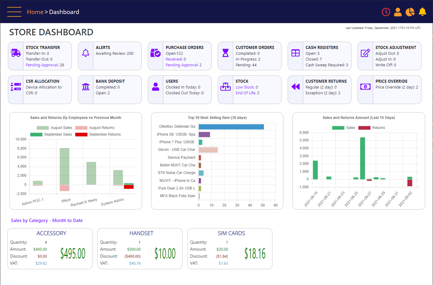 MT-POS&nbsp; Dashboard (PC)