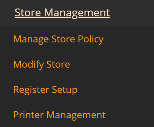 Printer Management Menu