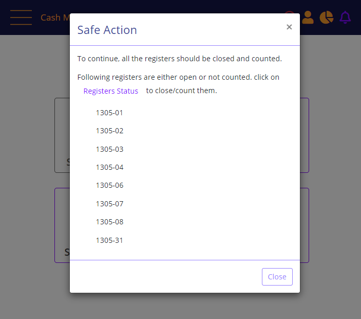 Safe Close prompt