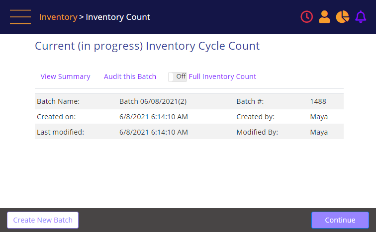 Inventory Count In Progress