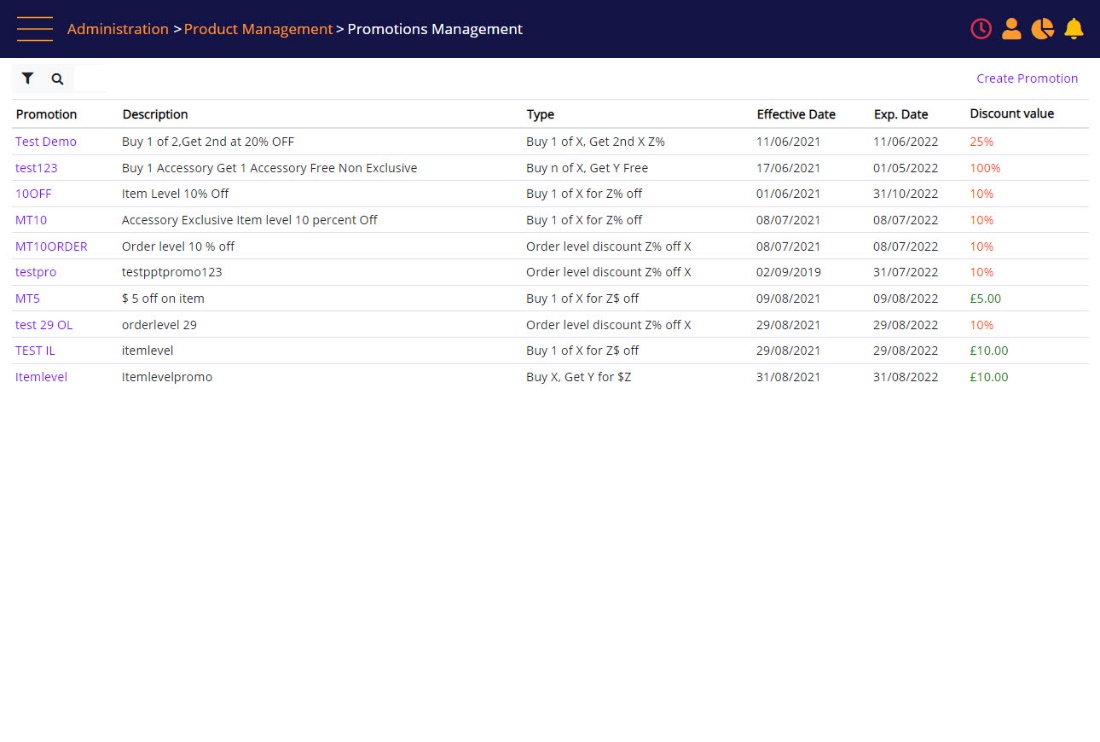 MT-POS promotions list 