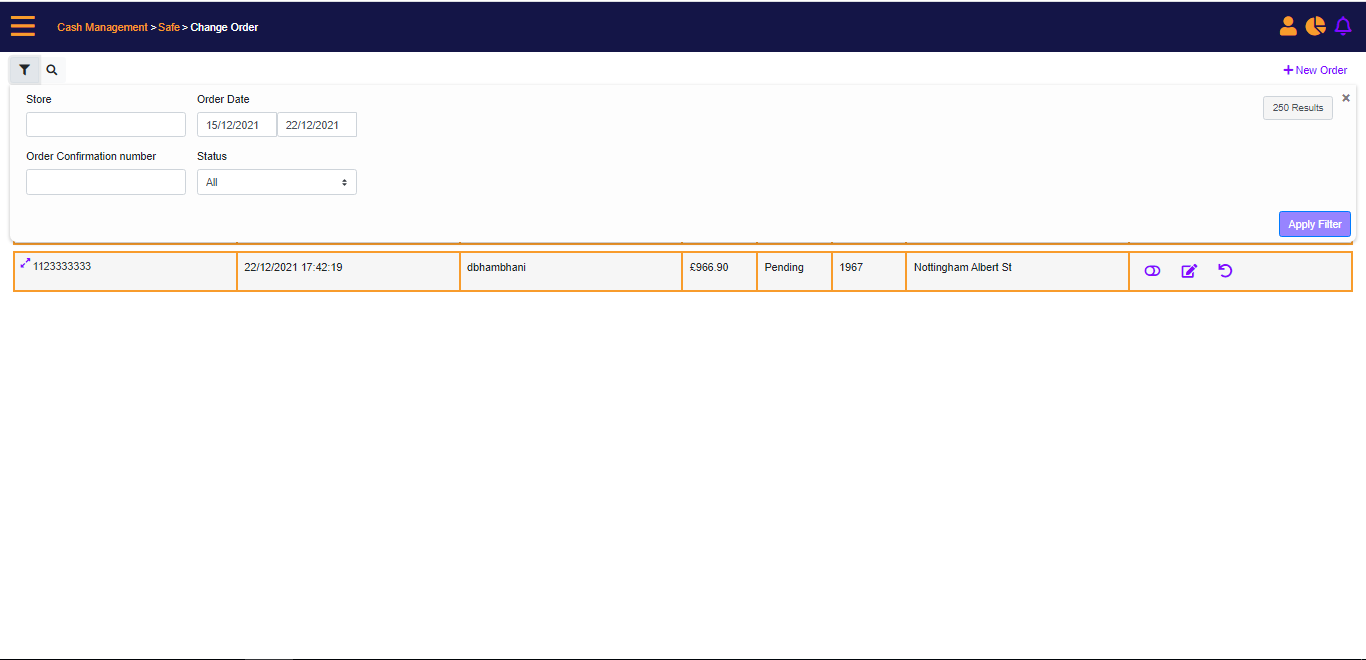 Pending Change Orders